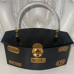 Vintage Dorset Rex Fifth Avenue Black & Lucite Handbag, circa 1950s.